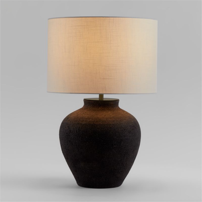 Corfu Table Lamp with Linen Drum Shade