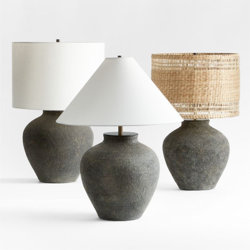 Corfu Table Lamp with Linen Drum Shade