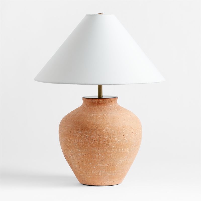 Corfu Terracotta Table Lamp with Tapered Shade 26.6" - image 4 of 12