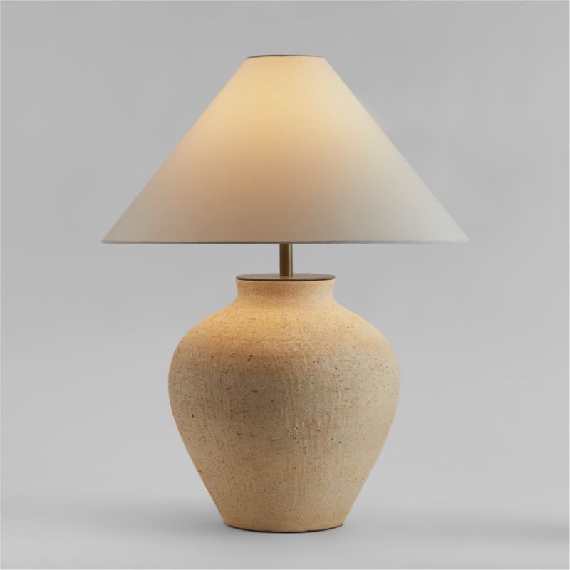 Corfu Cream Table Lamp with Linen Taper Shade 26.6" - image 0 of 9