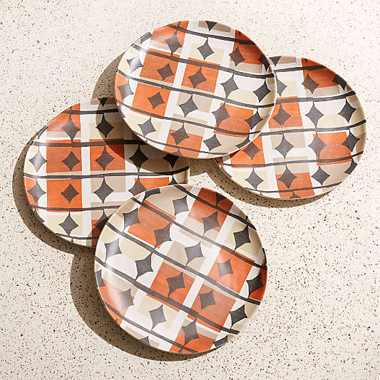 Corin Geo Melamine Salad Plates, Set of 4