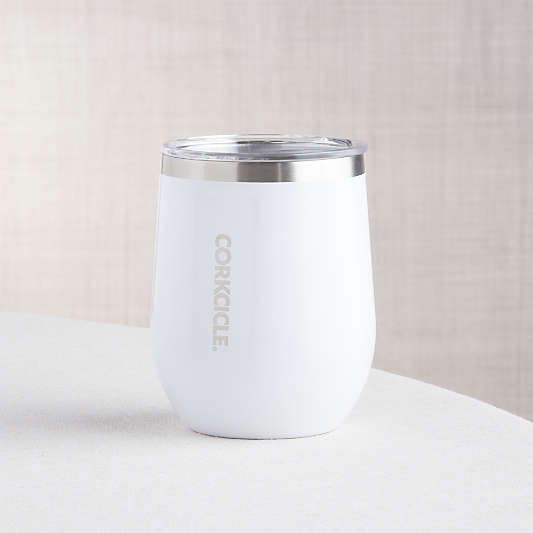 Corkcicle ® White Insulated Wine Tumbler with Lid