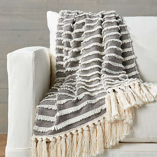 Corlett Grey and White Throw