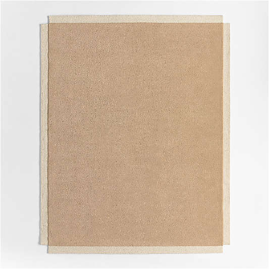 Corner Cutout Beige Kids Performance Area Rug