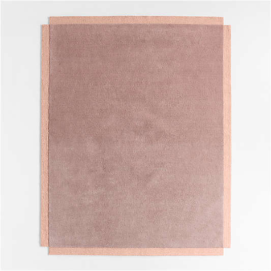 Corner Cutout Dusty Rose Kids Performance Area Rug 6'x9'