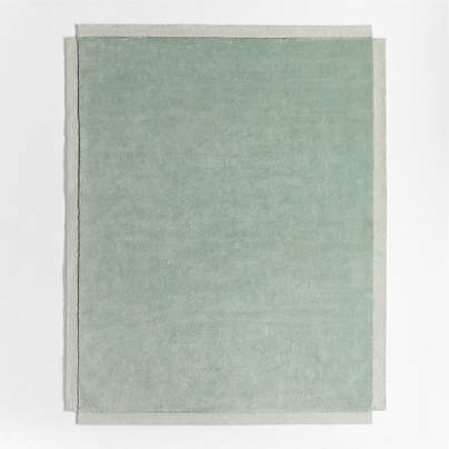 Corner Cutout Verte Green Kids Performance Area Rug 5'x8'