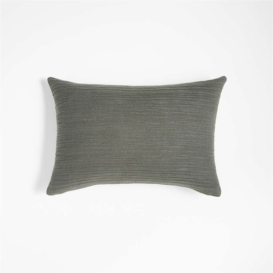 Correto 22"x15" Dark Grey Textured Pillow Cover with DownAlternative