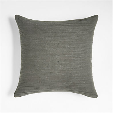 View Correto 20"x20" Dark Grey Textured Throw Pillow Cover with Feather Insert details