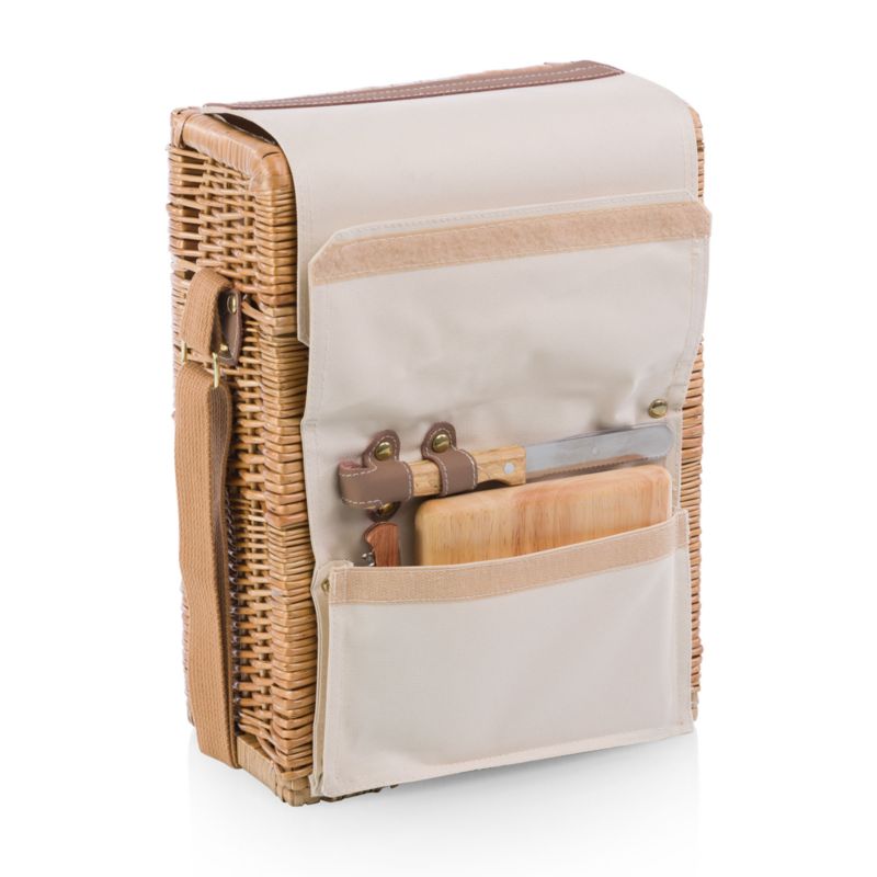 Corsica Tan Woven Wine & Cheese Outdoor Picnic Basket - image 3 of 6