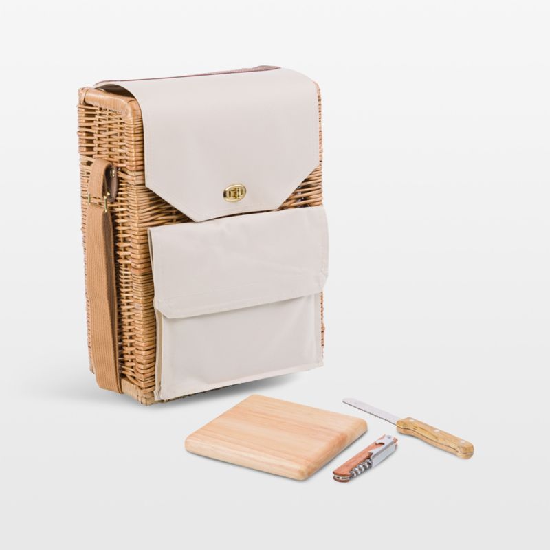 Corsica Tan Woven Wine & Cheese Outdoor Picnic Basket - image 0 of 6