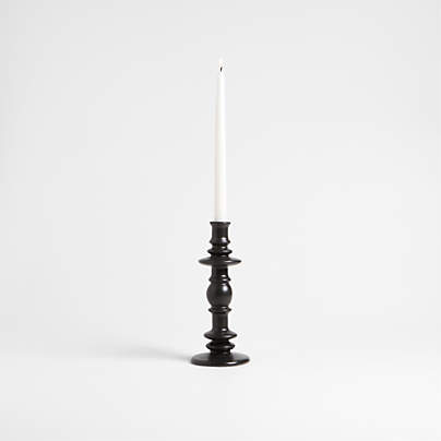 Cortana Large Charcoal Earthenware Taper Holder 10.25"