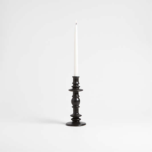 Cortana Large Charcoal Earthenware Taper Holder 10.25"