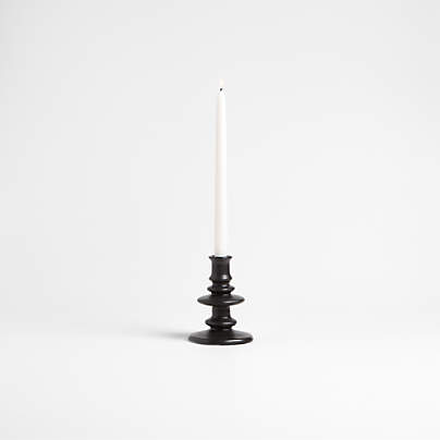 Cortana Small Charcoal Earthenware Taper Holder 5.5"