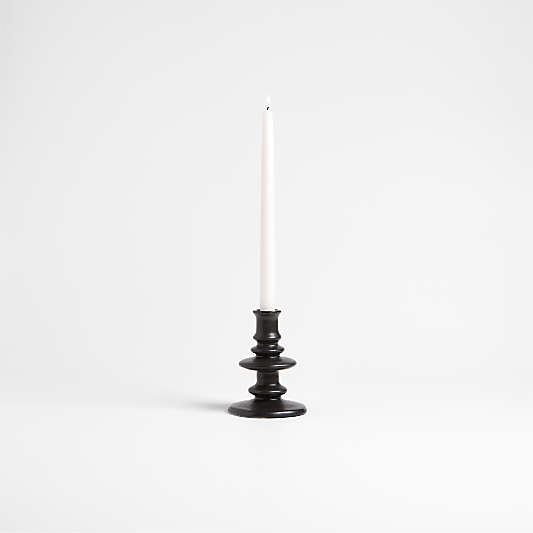 Cortana Small Charcoal Earthenware Taper Holder 5.5"