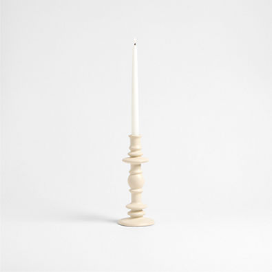 View Cortana Large Off-White Earthenware Taper Holder 10.25" details