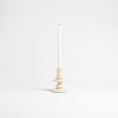View Cortana Small Off-White Earthenware Taper Holder 5.5" details