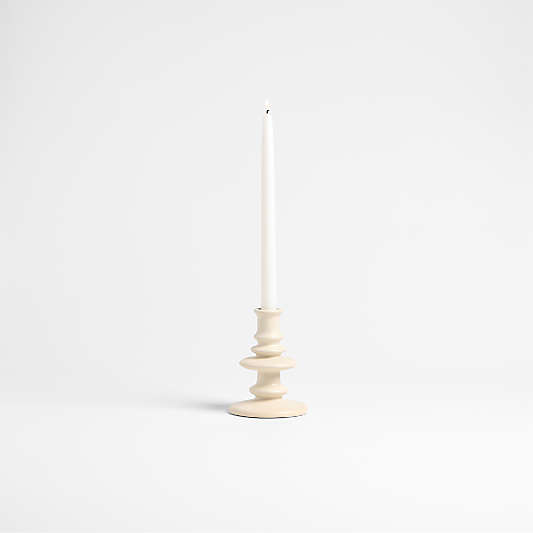Cortana Small Off-White Earthenware Taper Holder 5.5"