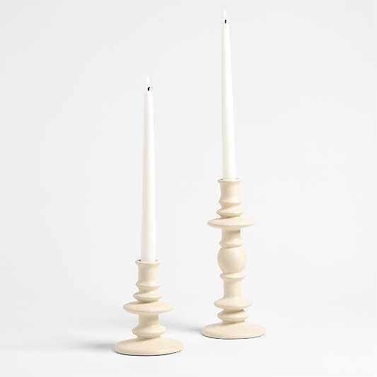 Cortana Off-White Earthenware Taper Holders