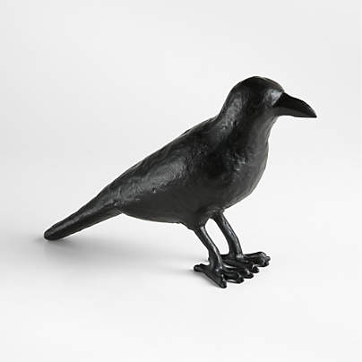 Corvus Black Aluminum Crow Sculpture