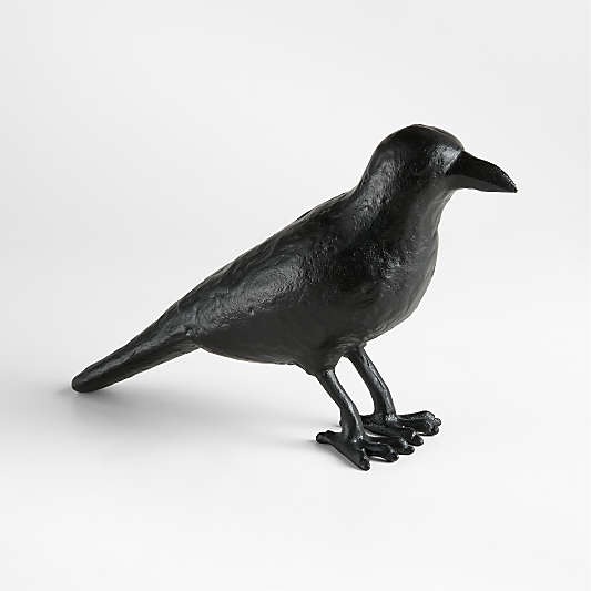 Corvus Black Aluminum Crow Sculpture