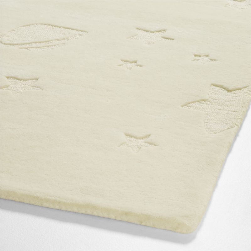 Cosmos Hand-Tufted Wool Cream Space Kids Rug 5x8 - image 4 of 6