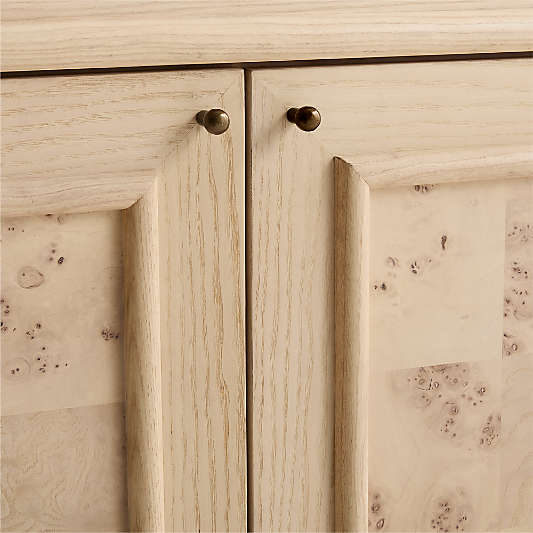 Cotswold 85" Natural Oak and Burl Storage Media Console
