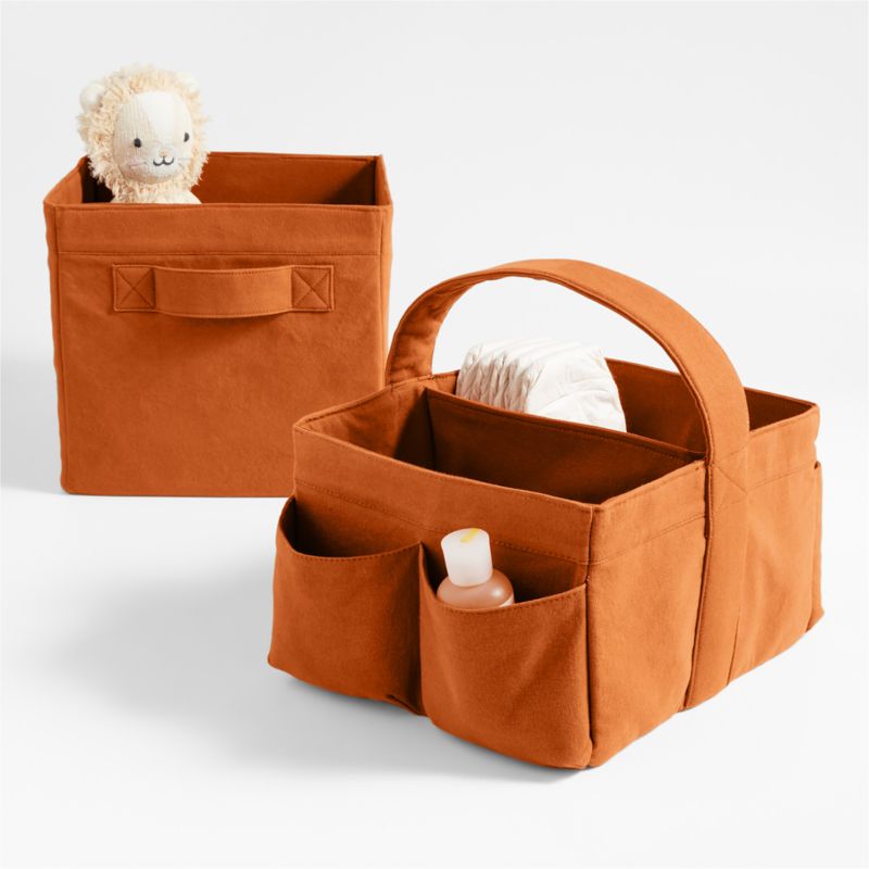 Almond Brown Cotton Storage Shelf Bin