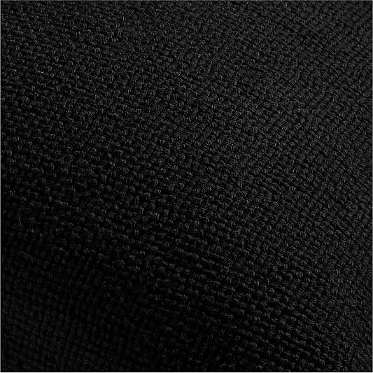 Organic Cotton Basketweave 20"x20" Ink Black Throw Pillow with Down-Alternative Insert