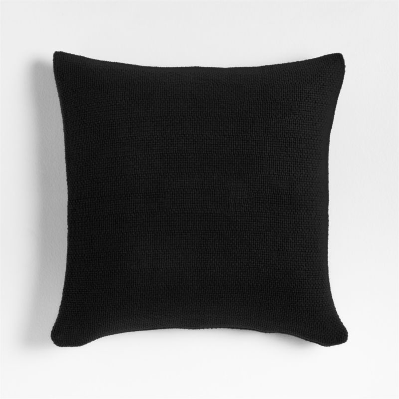 Viewing product image Organic Cotton Basketweave 20"x20" Ink Black Throw Pillow Cover - image 1 of 5