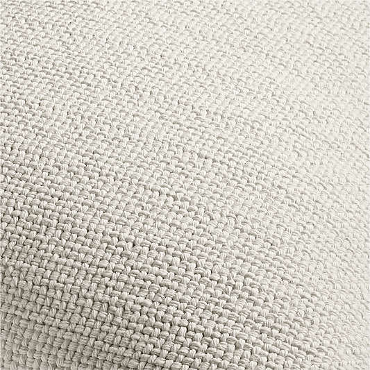 Organic Cotton Basketweave 20x20 Travertine Beige Throw Pillow with Feather Insert