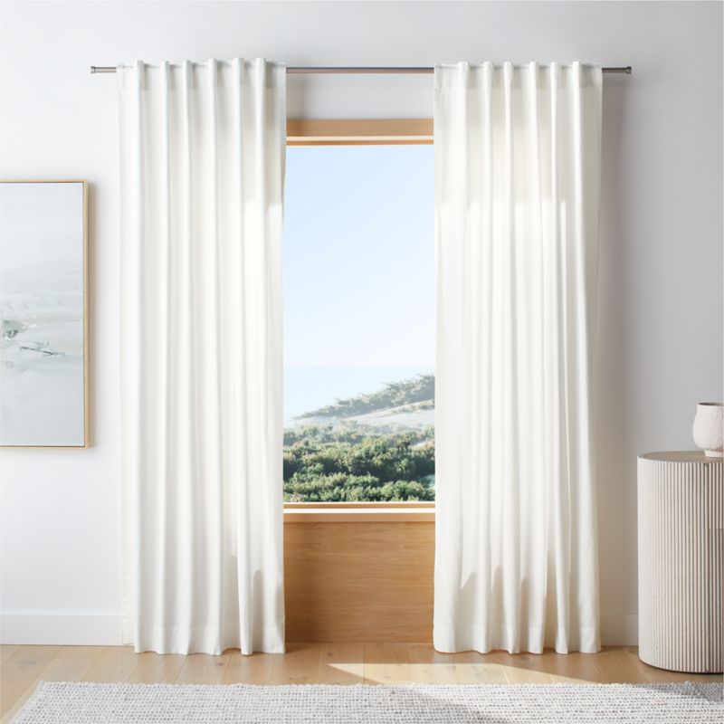 Organic Cotton Crisp White Window Curtain Panel 52"x120" - image 0 of 6