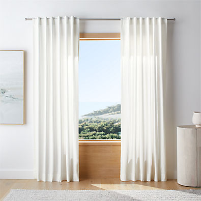 View Organic Cotton Crisp White Window Curtain Panel 52"x96" details