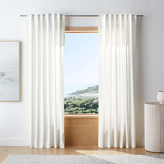 Organic Cotton Crisp White Window Curtain Panel 52"x84"