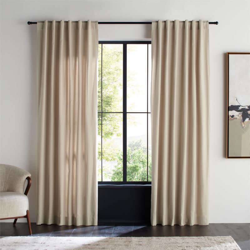 Organic Cotton Natural Taupe Window Curtain Panel 52"x120" - image 0 of 7