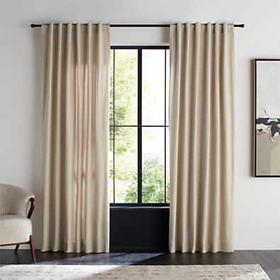 View Organic Cotton Natural Taupe Window Curtain Panel 52"x120" details