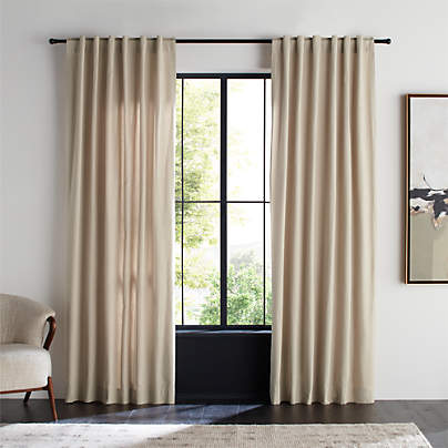 Organic Cotton Natural Taupe Window Curtain Panel 52"x84"