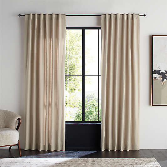 Organic Cotton Natural Taupe Window Curtain Panel