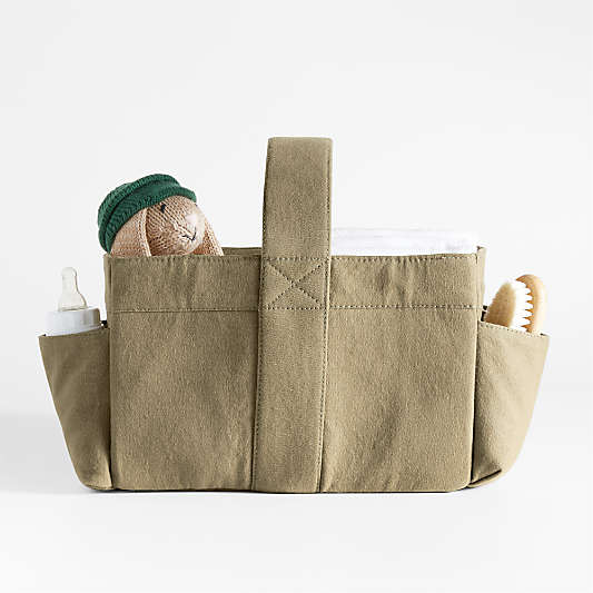 Garden Green Cotton Diaper Caddy