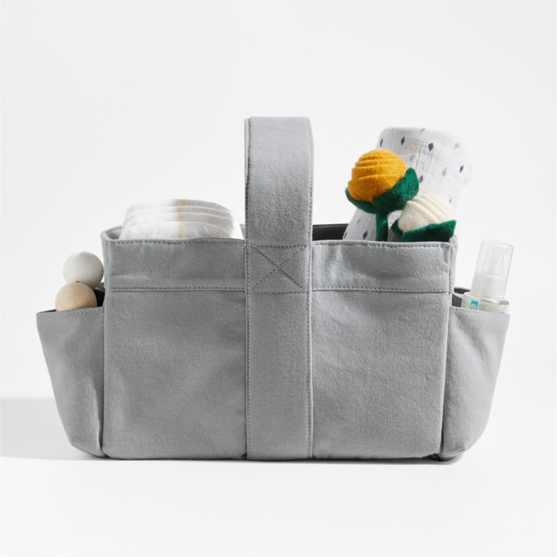 Mist Blue Cotton Diaper Caddy - image 3 of 9