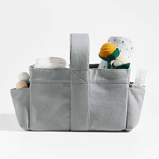 Mist Blue Cotton Diaper Caddy