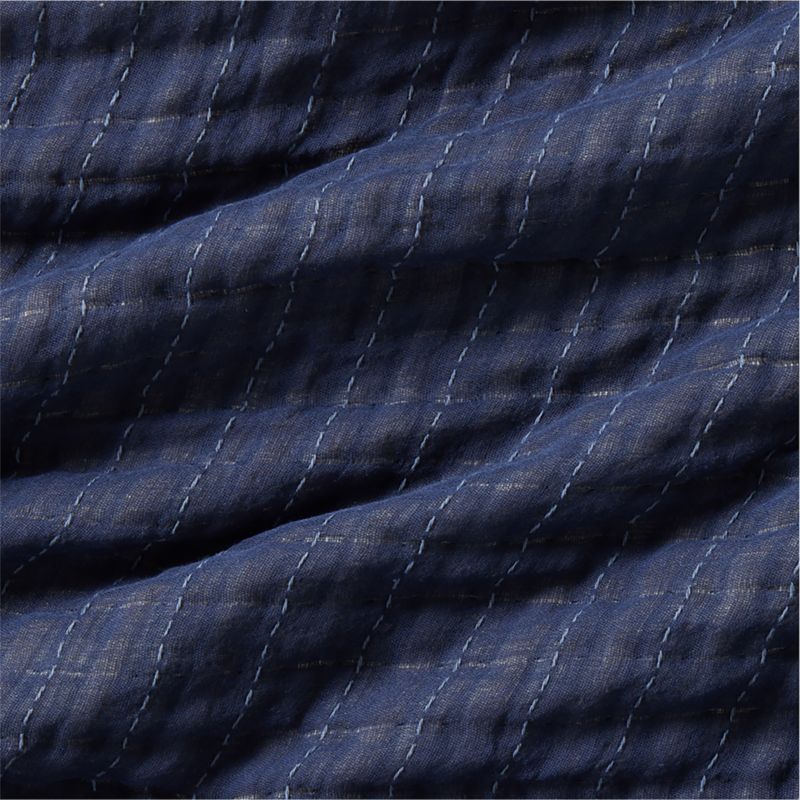 Organic Cotton Gauze Deep Indigo Blue Full/Queen Bed Blanket - image 4 of 5