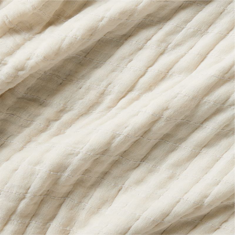 Organic Cotton Gauze Flax Beige King Bed Blanket - image 6 of 7