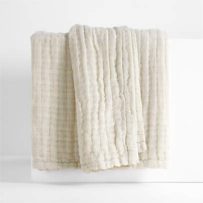 Organic Cotton Gauze Flax Beige Full/Queen Bed Blanket + Reviews