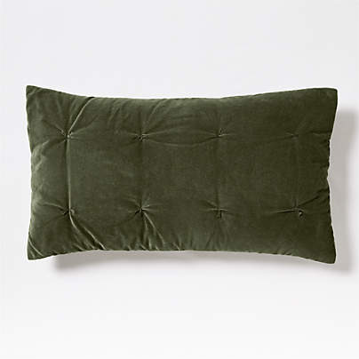 Organic Cotton Linen Velvet Ficus Green King Quilted Bed Pillow Sham