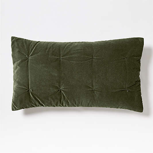 Organic Cotton Linen Velvet Ficus Green King Quilted Bed Pillow Sham