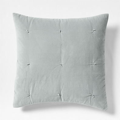 View Organic Cotton Linen Velvet Mist Blue Euro Quilt Bed Pillow Sham details