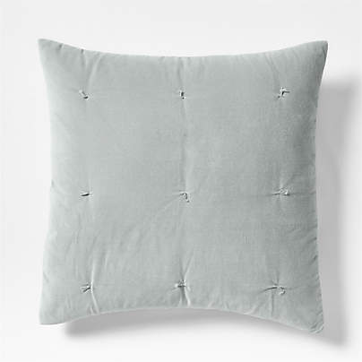 Organic Cotton Linen Velvet Mist Blue Euro Quilt Bed Pillow Sham