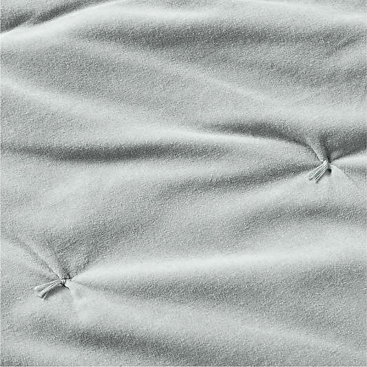 Organic Cotton Linen Velvet Mist Blue Quilt