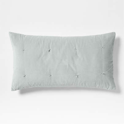 Organic Cotton Linen Velvet Mist Blue King Quilt Bed PIllow Sham