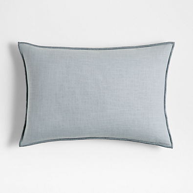 View Quarry 22"x15" Merrow Stitch Cotton Throw Pillow with Feather Insert details